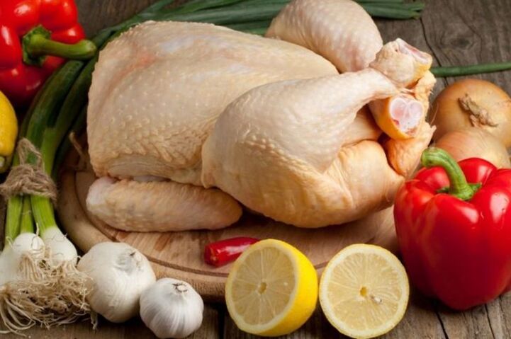 kuře a zelenina na prostatitidu